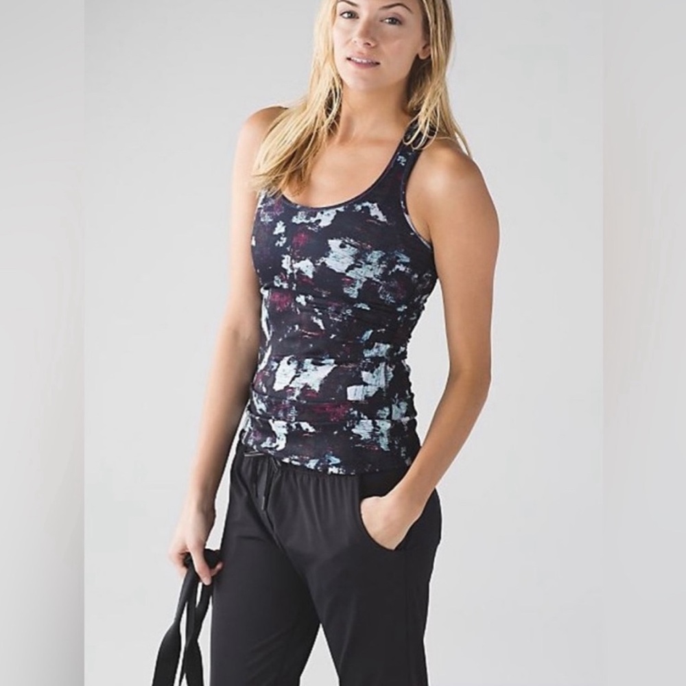 Lululemon Static Blossom Multi Cool Racerback Tank Top Sz 4